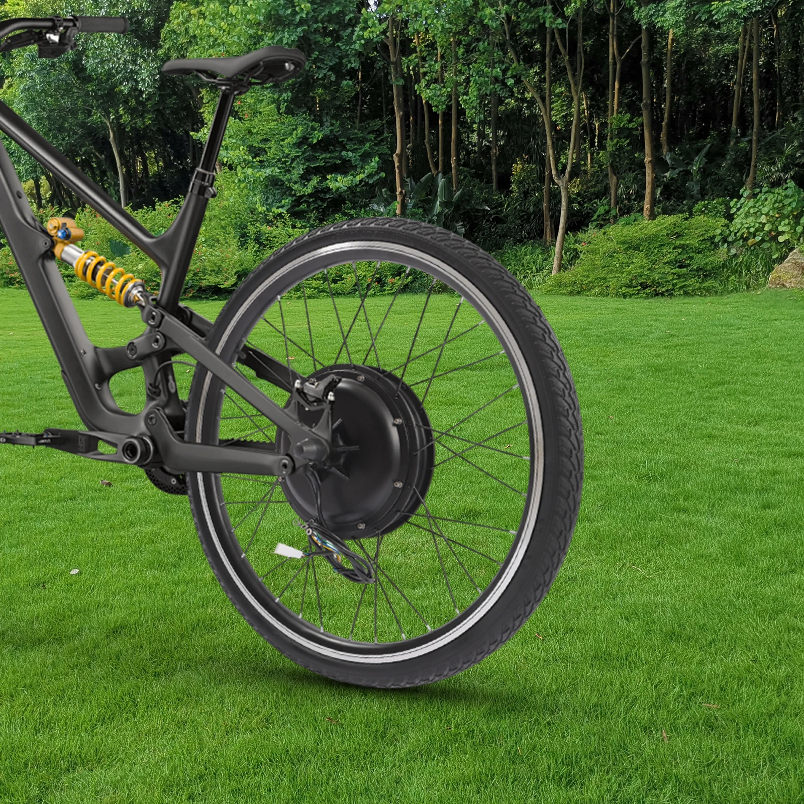 

26 Inch 48V 1000W Electric Bike Conversion Kit - Brushless Gearless Motor, Thumb Throttle&3 LED Lights,Power-Off Brake&264.55LBS