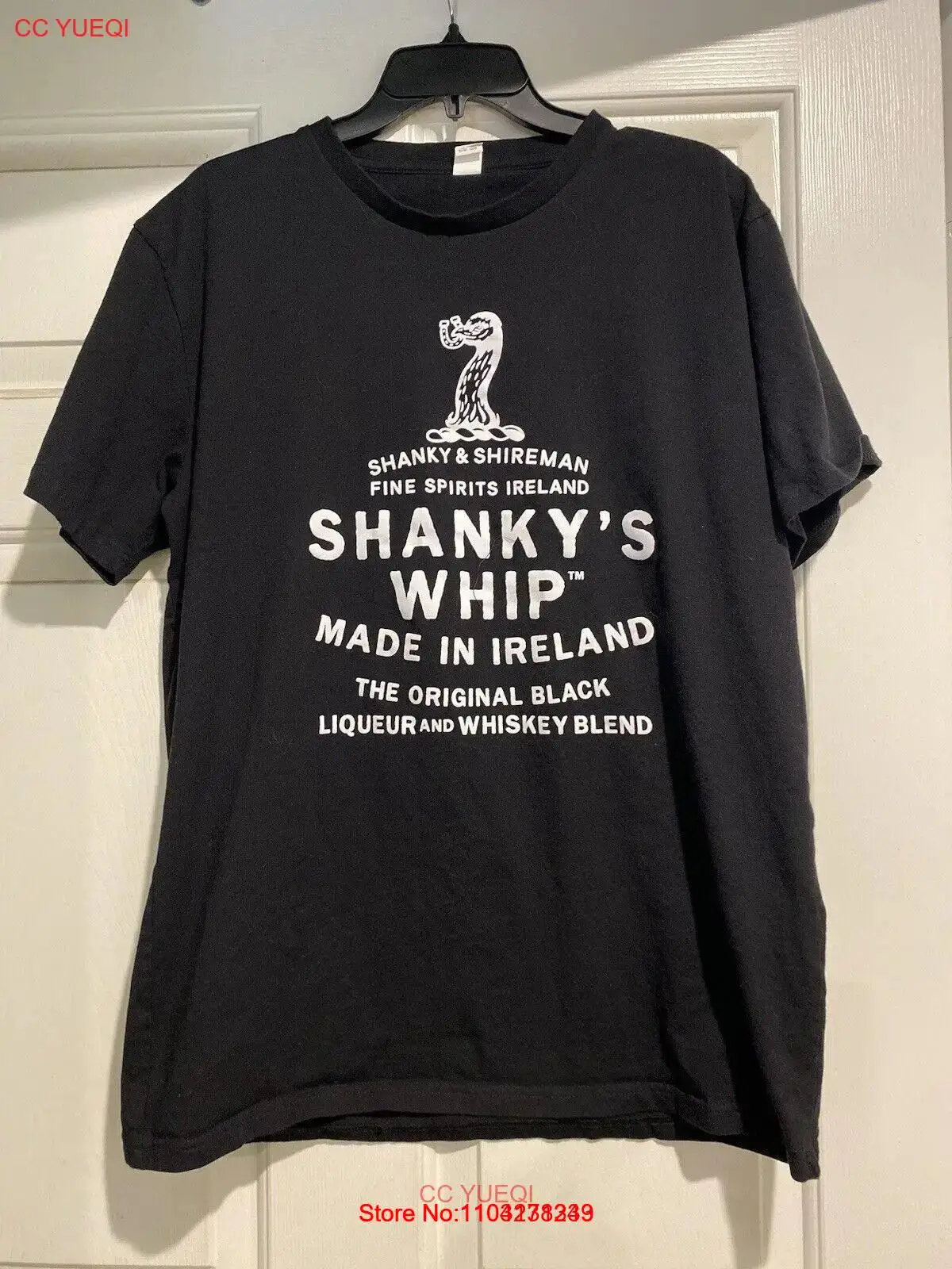 Shankys Whip Shanky & Shireman Fine Spirits T Shirt Adult XL Black