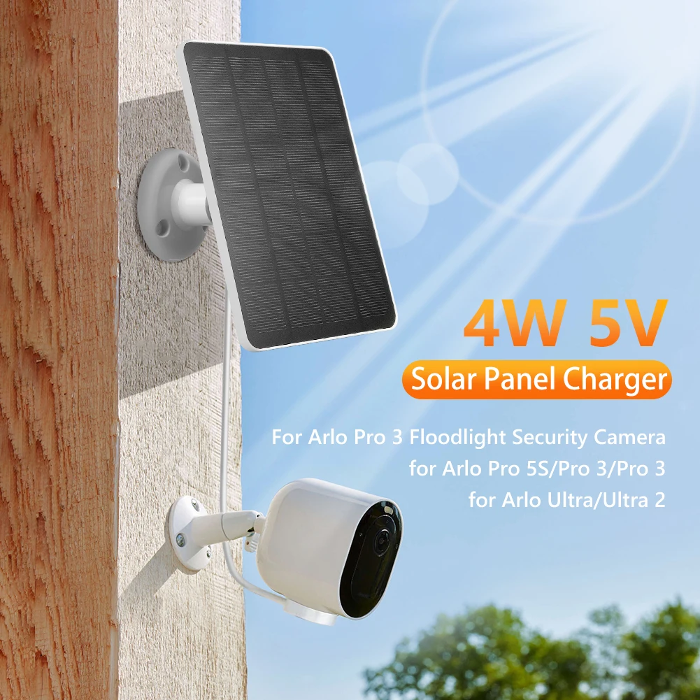 4 واط/6 واط 5 فولت لوحات شحن الطاقة الشمسية قابل للتعديل جدار جبل ث/9.8ft كابل شحن ل Arlo Pro 5S/4/3 الكاشف كاميرا الأمن #3