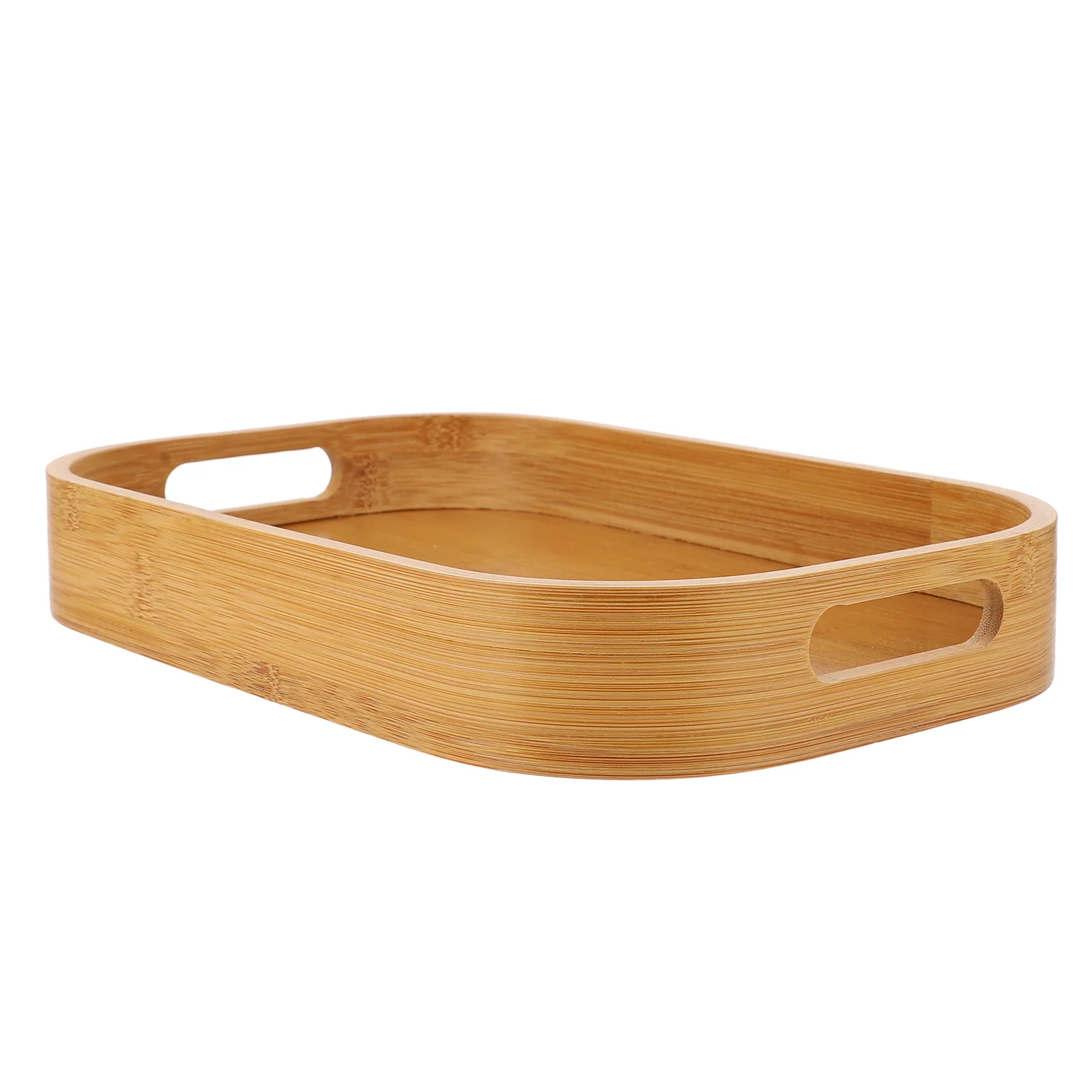 

Cake Pan with Lid Bamboo Storage Tray Dish Practical Food Tableware Khaki Simple Severing