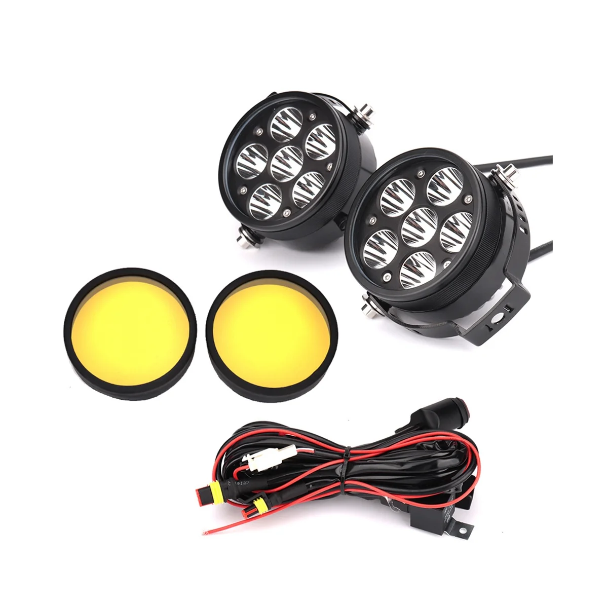 

For BMW R1200GS LC ADV R1250GS F900R R9T Universal Motorcycle LED Auxiliary Headlight Fog Lights Spotlight, Yellow