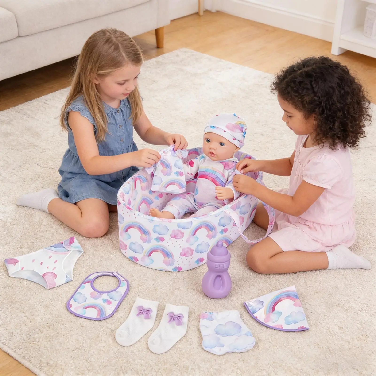 Doll Clothing 18 Inch Realistic Fashion Outfit Playset Toys Doll Clothes Set For Kids Girl Living Room Home Indoor Desktop