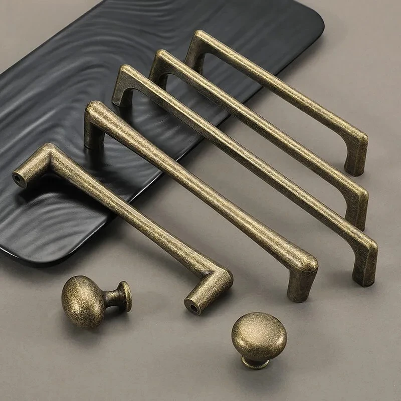 Medieval Retro Snowflake Bronze Cabinet Door Handle Aluminum Alloy High End Wardrobe Drawer Pull Knob Hardware