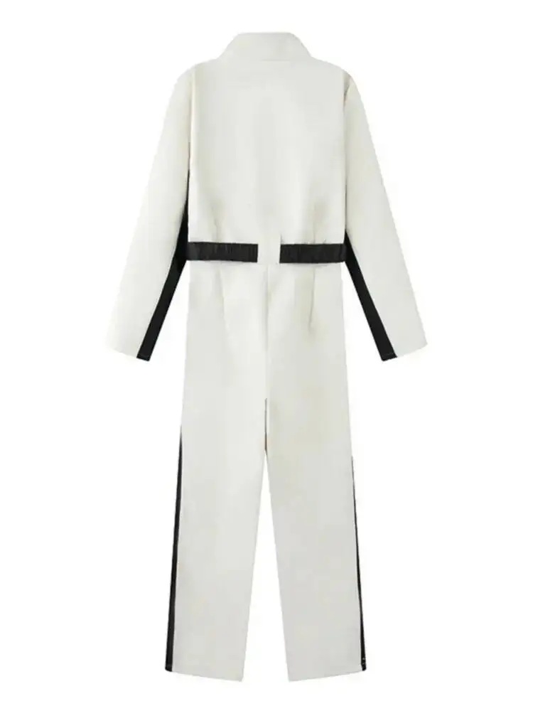 2025 Women's Elegant Skateboard One-Piece Fleece Ski Bodysuit Female Long Sleeve Waterproof Windproof Patchwork Skiing Jumpsuits