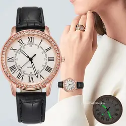 Luxury Brand Casual Crystal Luminous Quartz Watch Retro Women Stainless Steel Dress Wristwatches Relogio Feminino Ladies Clock