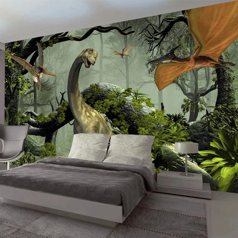 Custom Photo Wallpaper 3D Dinosaur Theme Mural Primitive Forest Bedroom Living room sofa TV background restaurant study Hotel 8d