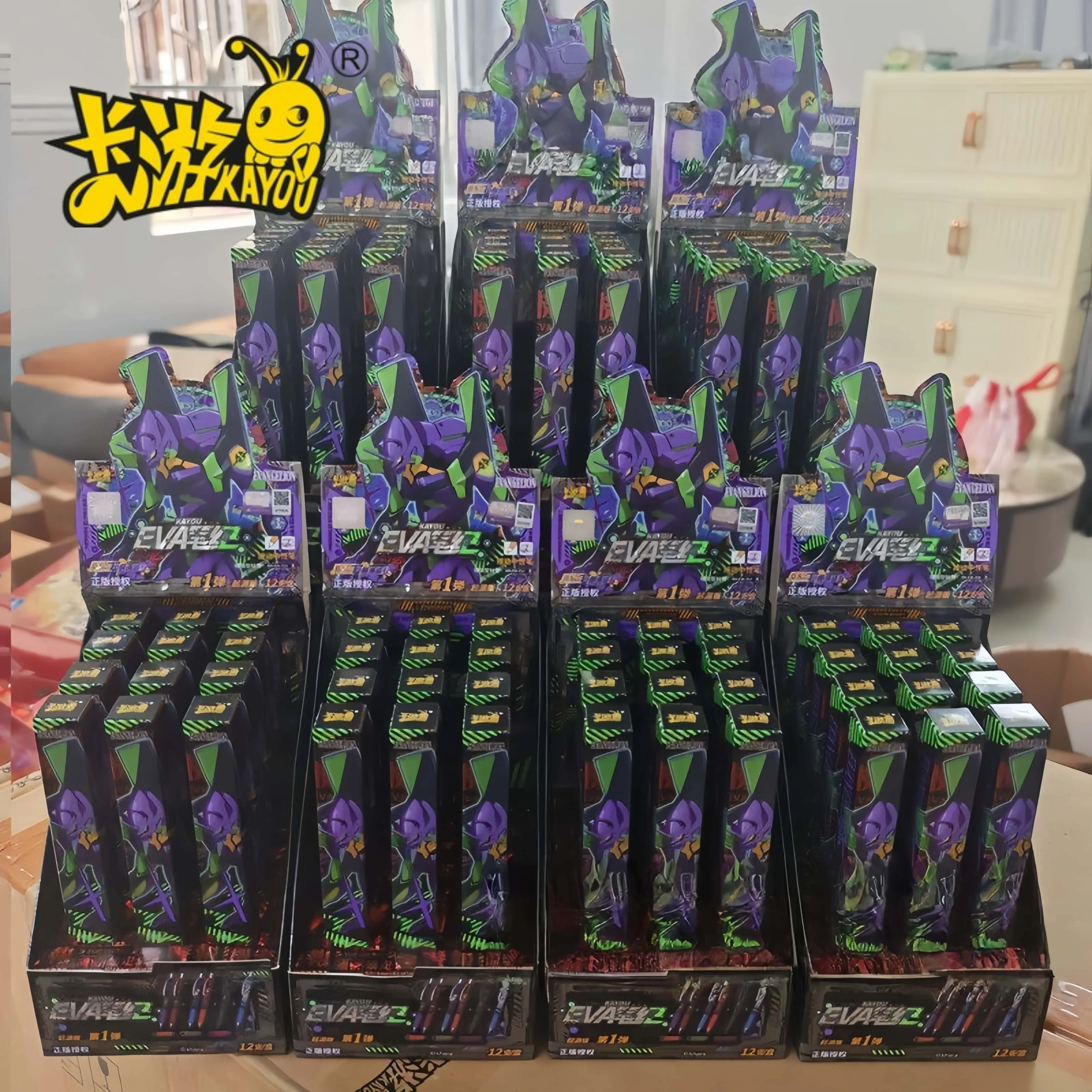 Eva Neutral Pen Original Kayou Neon Genesis Evangelion Origin Edition Vol.1 Blind Box Automatikstift Schulbedarf-Set Peripherieartikel