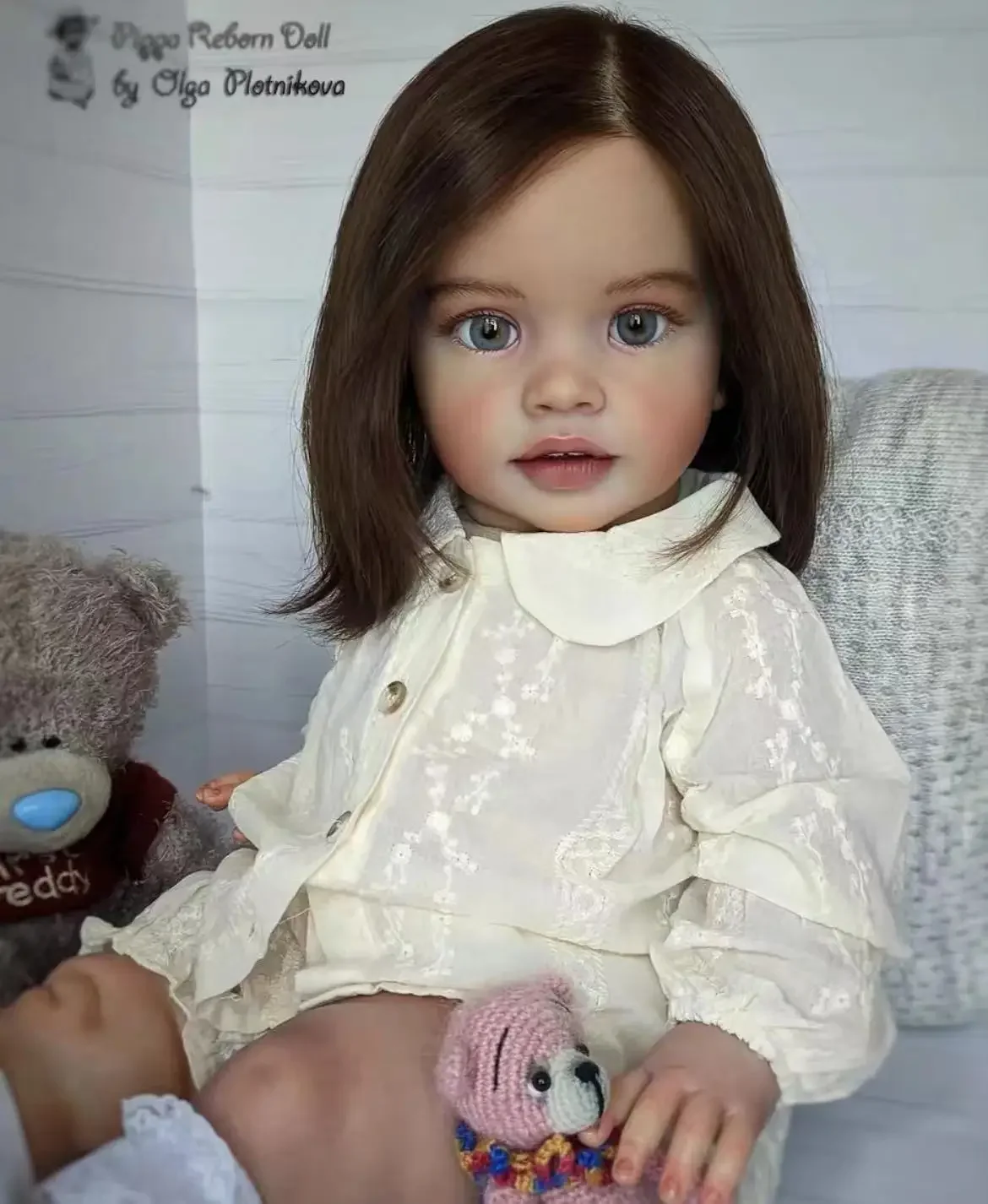 St.Store, suministro limitado personalizado, muñeca Reborn de 26 pulgadas, Pippa, niña enorme, muñeca ya instalada con pelo marrón, vestido diferente