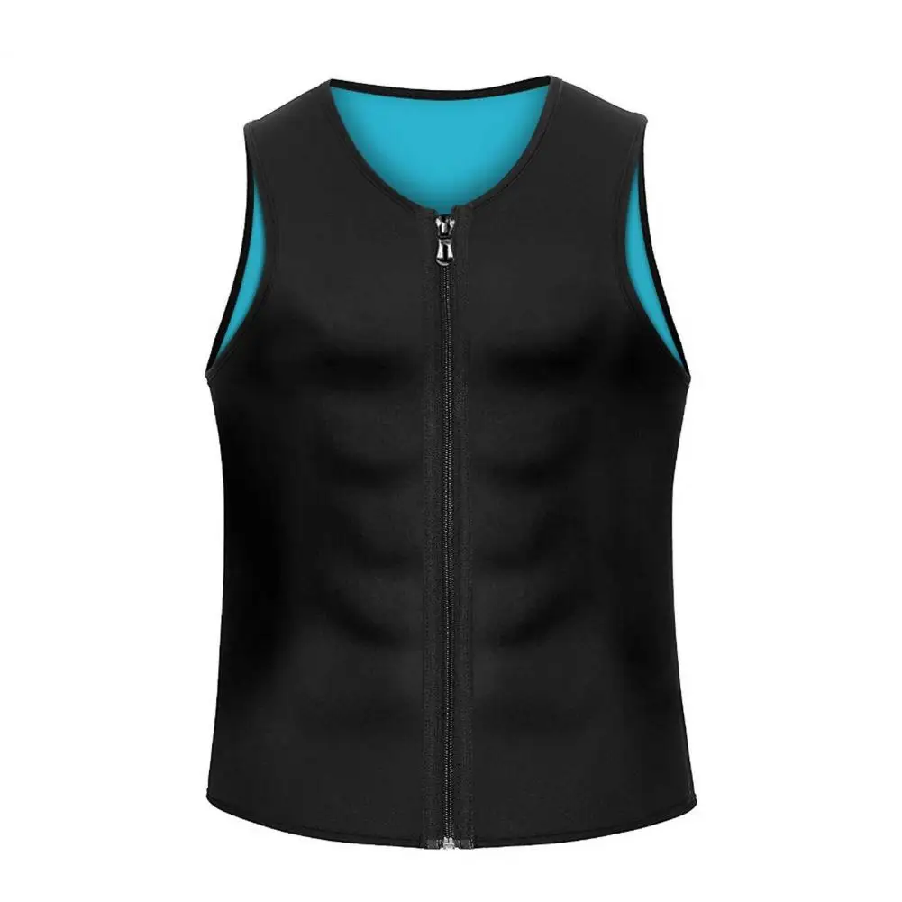 Rugged Protective Vest Men's O-neck Sleeveless Zipper Placket Fitness Vest Nanometer Tech Muscle Defining Safety Tank Tops