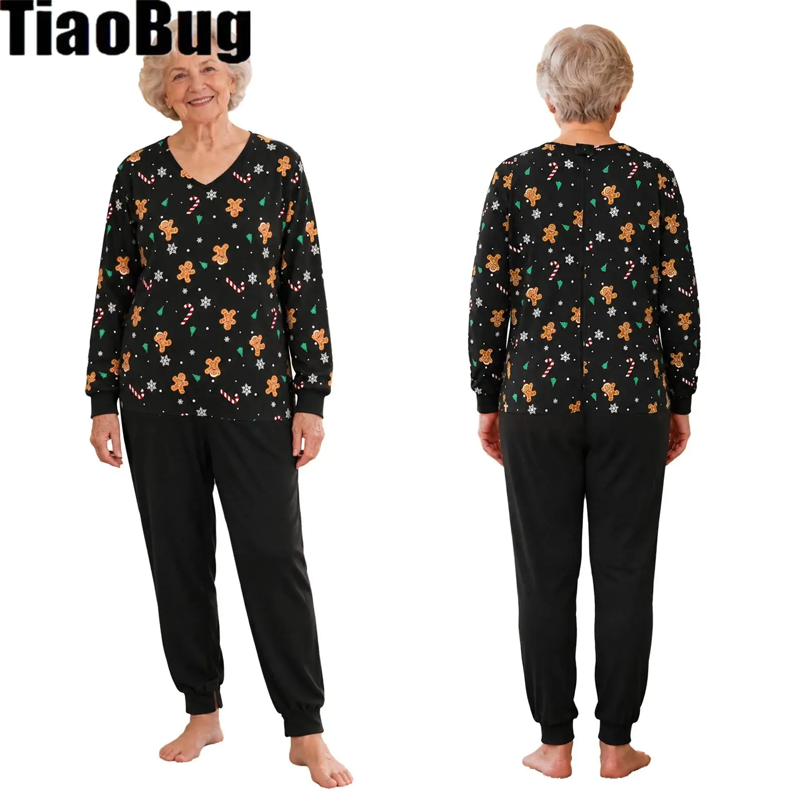 combinaison-d'allaitement-imprimee-anti-decollement-pour-hommes-et-femmes-col-en-v-manches-longues-fermeture-eclair-au-dos-entrejambe-ouvert-body-patchwork-de-noel-vetements-de-nuit