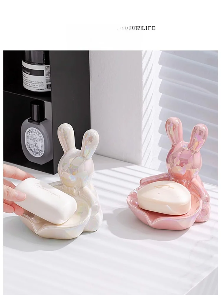 

Tlife Bunny Soap Di Luxury Batoom Sink Drain elf Home Small Rabbit Storage Ra No Drilling Required Nordic Sle