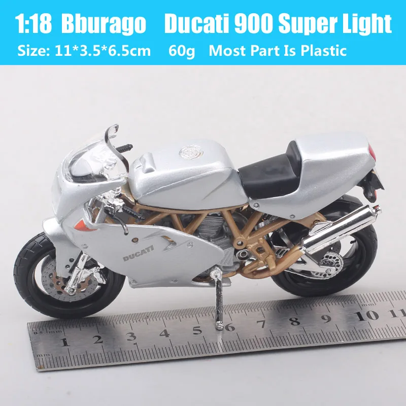 Bburago 1/18 Scale Ducati 900 Superlight Monster 998 R Xdiavel S Cruiser Motorcycle Model Diecast Toy Vehicle Sport Bike Replica