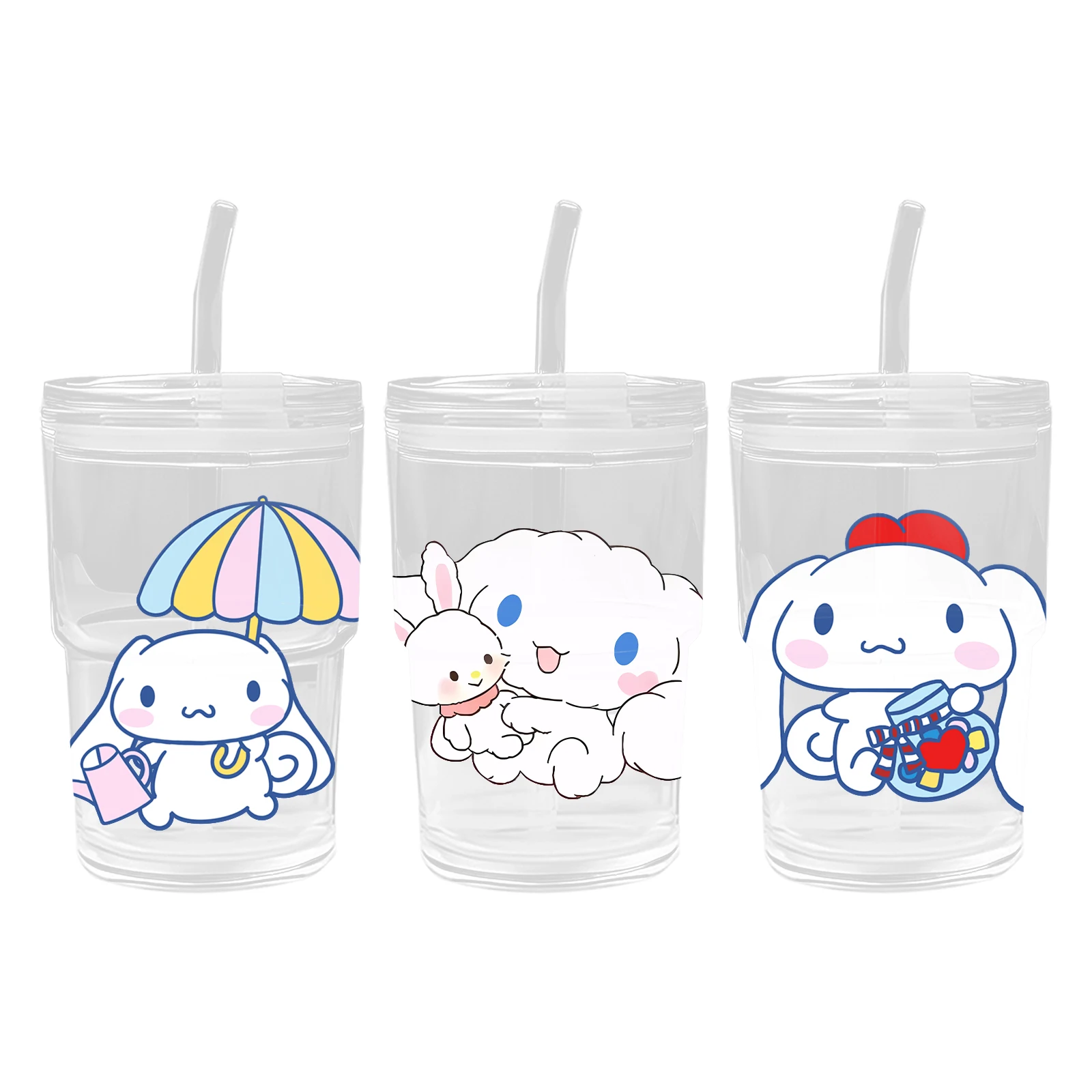 Cinnamoroll 4PCS 16OZ UV DTF Cup Wraps Bottle Sticker for Glass Libbey Can Bottle Selfadhesive Washable Waterproof DIY Custom