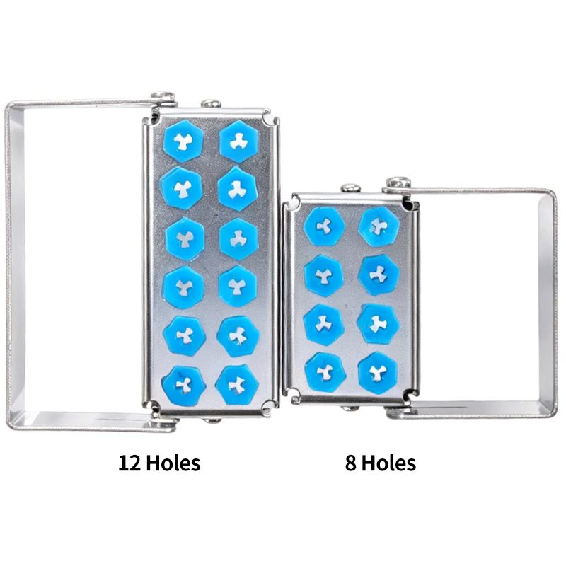 8/12 Holes Dental Scaler Tips Holder Implant Drills Organizer Bone Bur Block Box Disinfection Storage Case Stand Autoclave