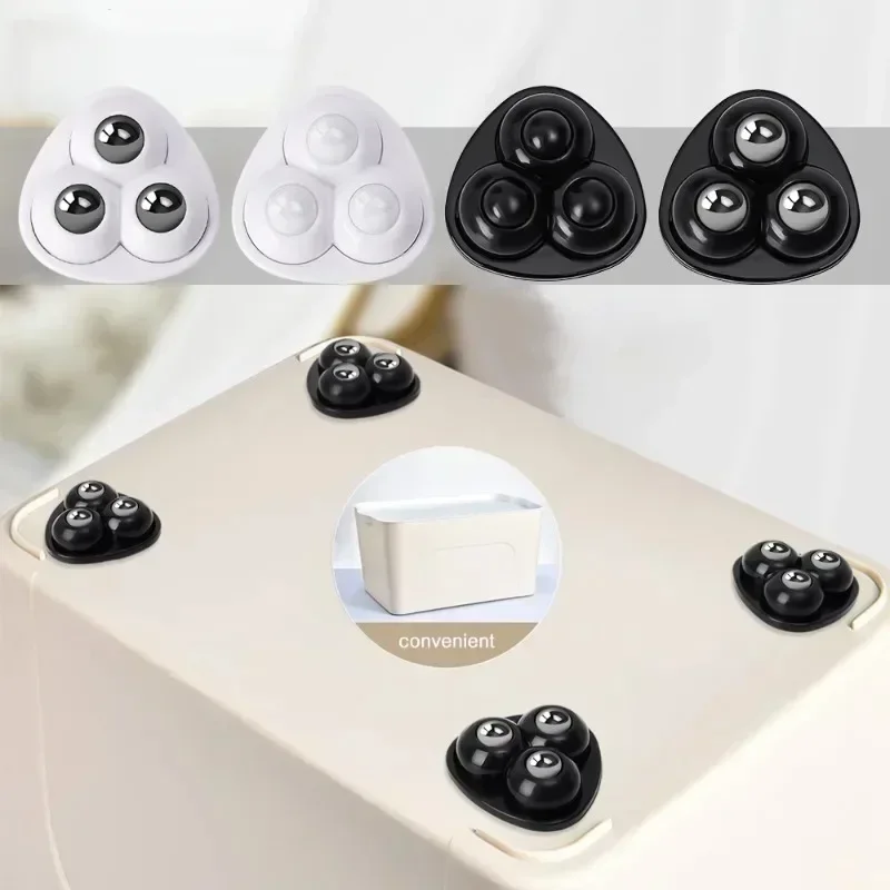 12/8/4PCS Self Adhesive Caster Mini Swivel Wheels Stainless Steel Universal Wheel 360° Rotation Pulley for Storage Box Furniture