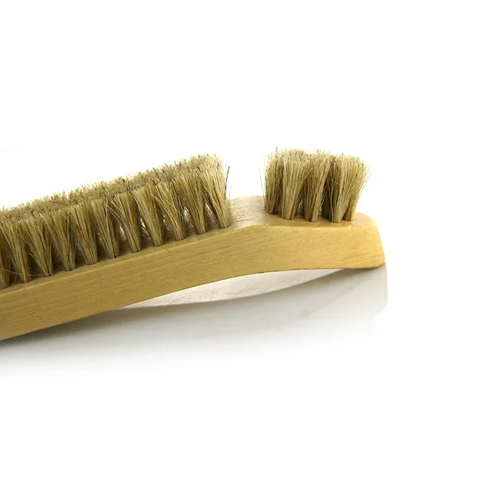 Polished Leather Shoe Brush with Boar Bristles, Frosted Fluff, Upturned Leather, Soft Brush for Shoes