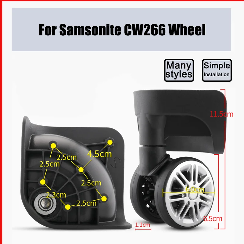 

For Samsonite CW266 Universal Wheel Replacement Suitcase Smooth Silent Shock Absorbing Wheel Accessories Wheels Casters Repair