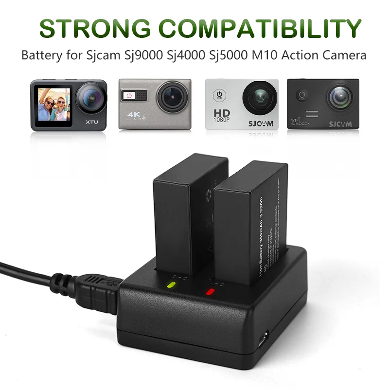 Rechargeable Sports Action Camera Battery for SJ5000 SJ6000 for SJCAM Sport DV Camera Bateria + Charger  FOR SJCAM SJ4000 3.7V