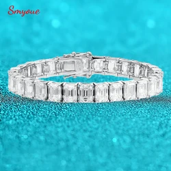 Smyoe 1ct 5*7mm bracciale Tennis Moissanite taglio smeraldo per donna uomo braccialetti originali in argento Sterling 925 con catena all'ingrosso