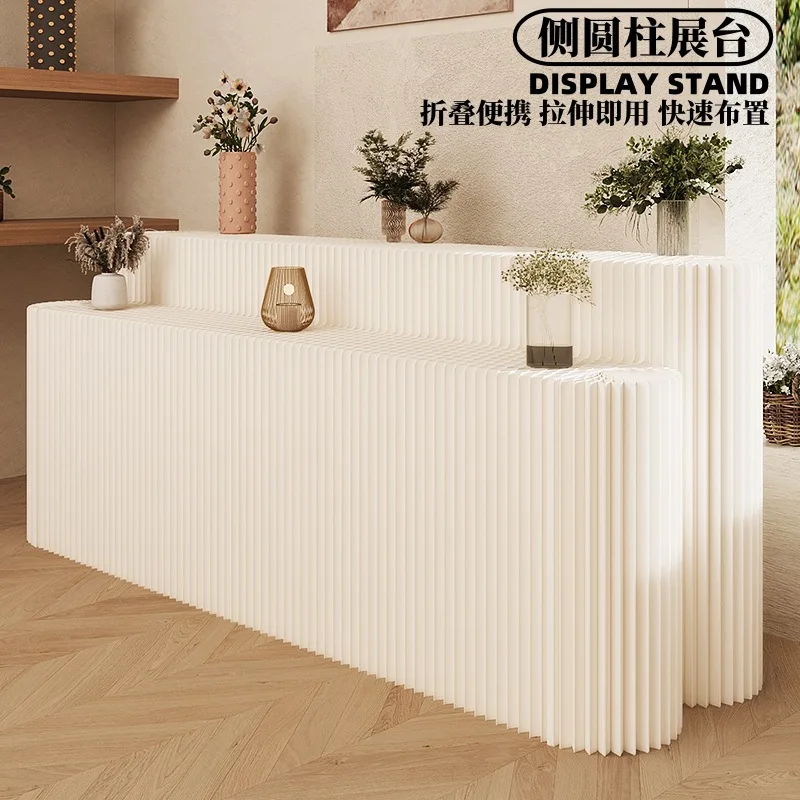 Visualizer Foldable Multi-functional Strip Booth In The Island Creative Exhibition Set Display Mobile Multi-layer Display Shelf