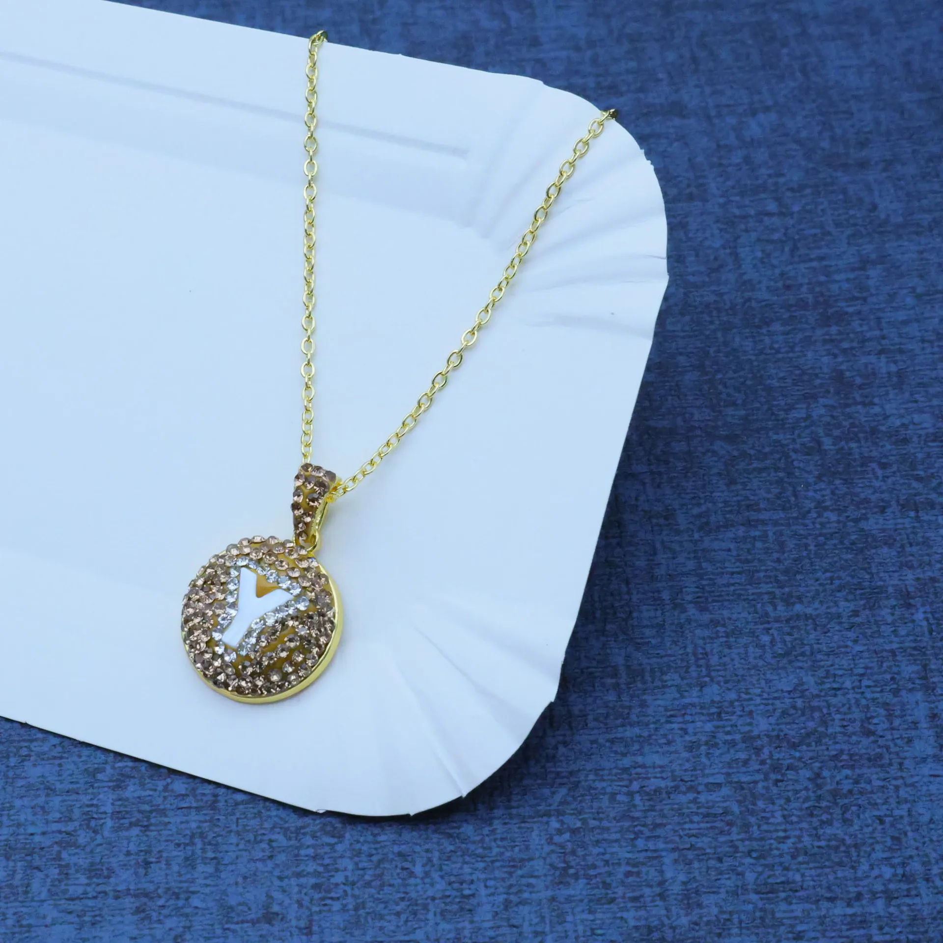 DIY accessories Cross-border natural shell carving high-end letter Y handmade design light luxury three-piece women's jewelry