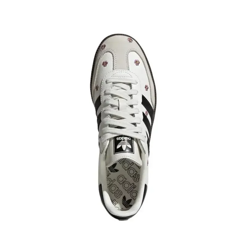 Adidas Originals Samba OG Black and White Print Color Men's and Women's Skateboarding Shoes Anti-slip Wear Sports Retro