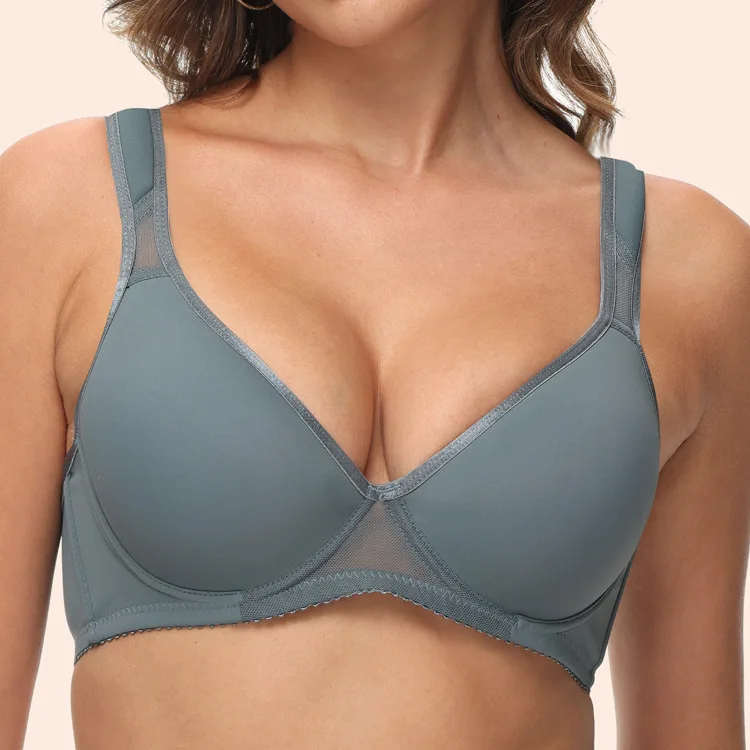 

Wide Strap Thin Cup Solid Color Bra 34 36 3840 B C D Brasier Mujer Stick On Bra Woman Clothes