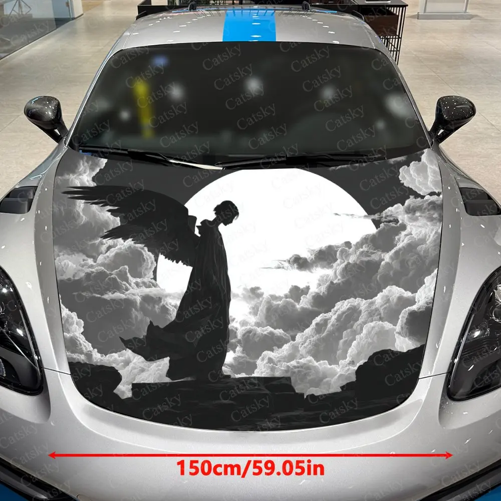 Angel Of Sorrow Car Hood Sticker-Durable Vinyl Film, Splash Proof And Easy To Remove, Suitable For All Car Models-Car Parts Gift