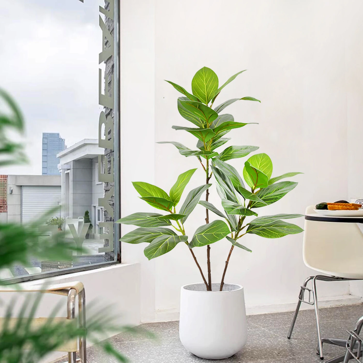 77–135 cm (53,1 Zoll) künstliche Geigenblätter, Ficus-Feigenpflanze für den Außenbereich, Hof, Garten, Balkon, Innenbereich, Heim- und Bürodekoration – Detail 16