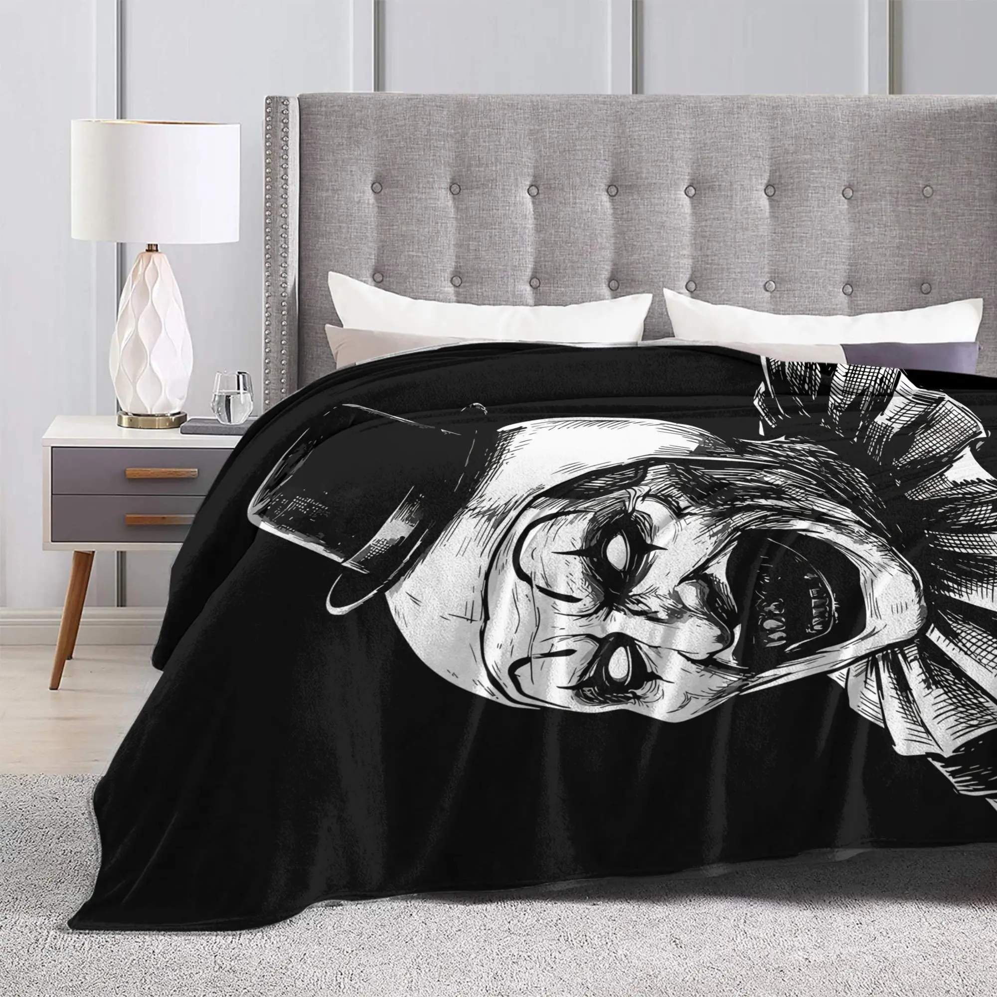 Terrifier Movie Blanket Quality Warm Soft  Throw Blanket Winter Students Outdoor Graphic Bedspread