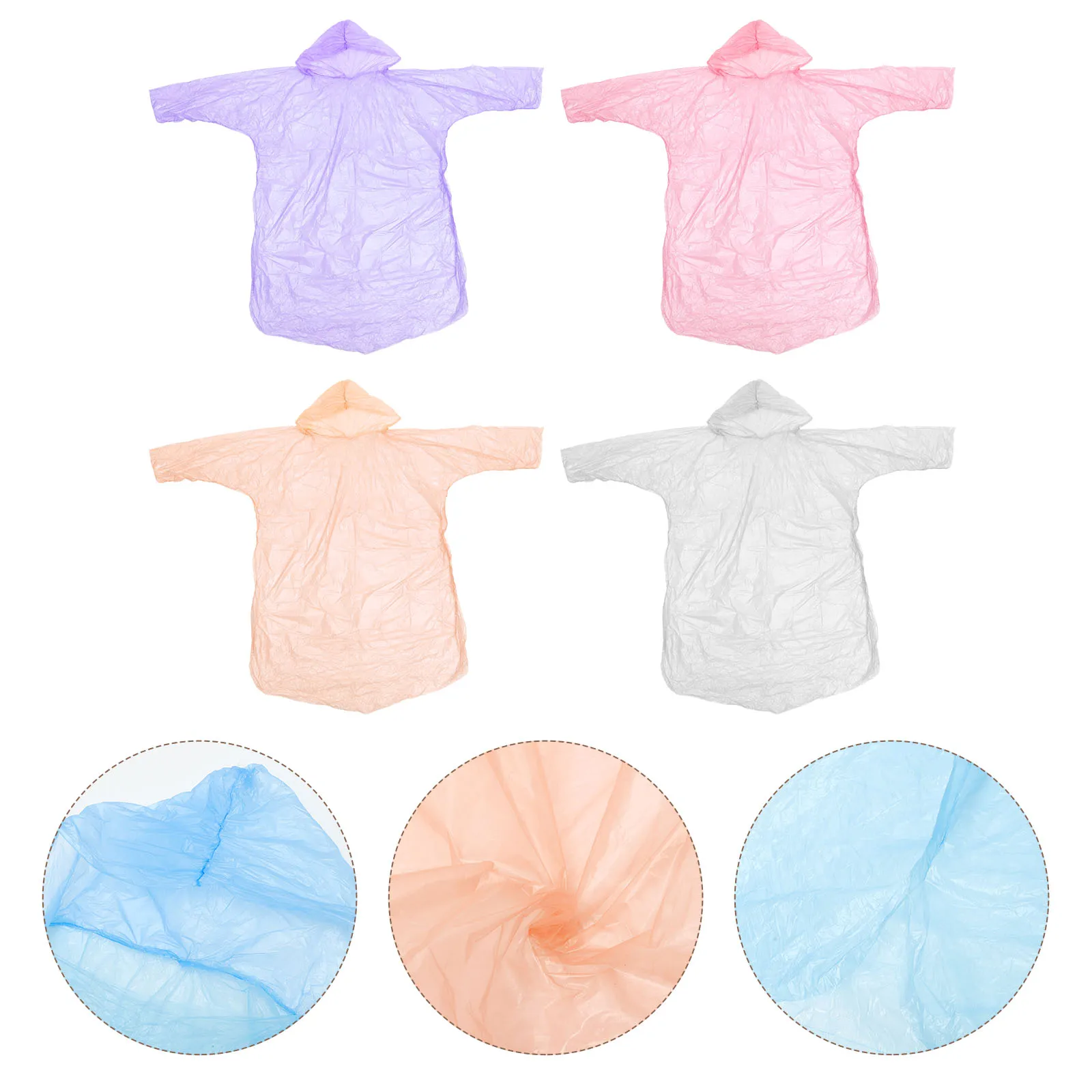 

10pcs Waterproof Disposable Raincoat For Adults Emergency Outdoor Poncho Lightweight Portable Camping Rainwear Thick Sleeved
