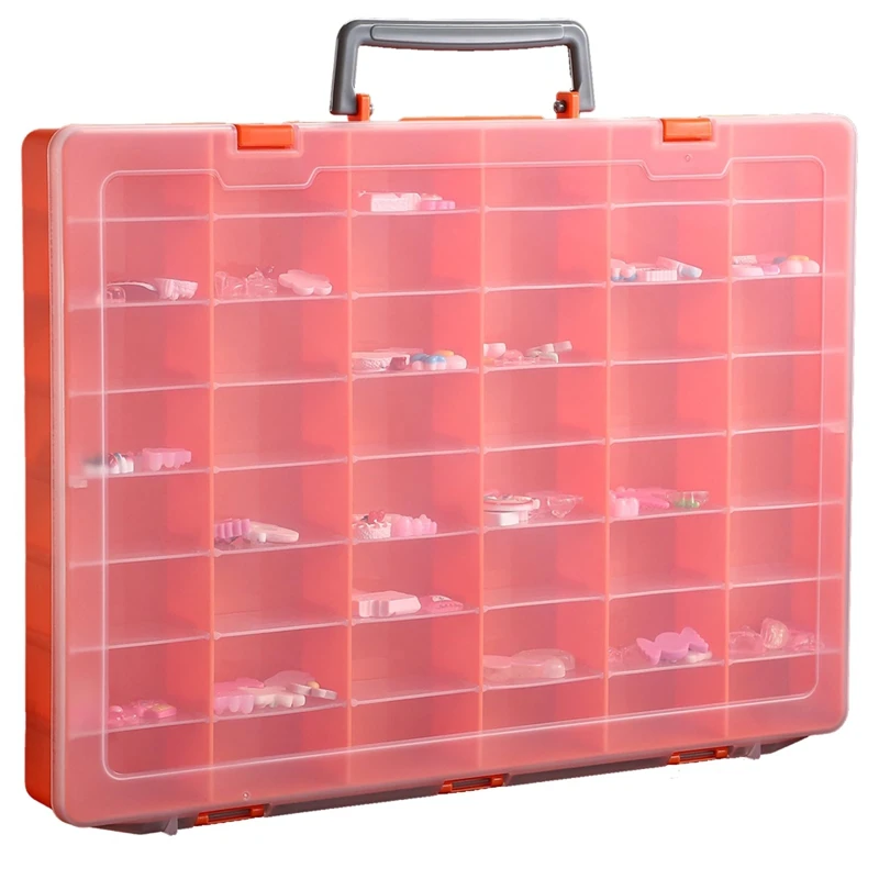 

Large 48 Grids Plastic Organizer Box With Adjustable Dividers,Craft Storage Organizer, Tackle Box Organizer