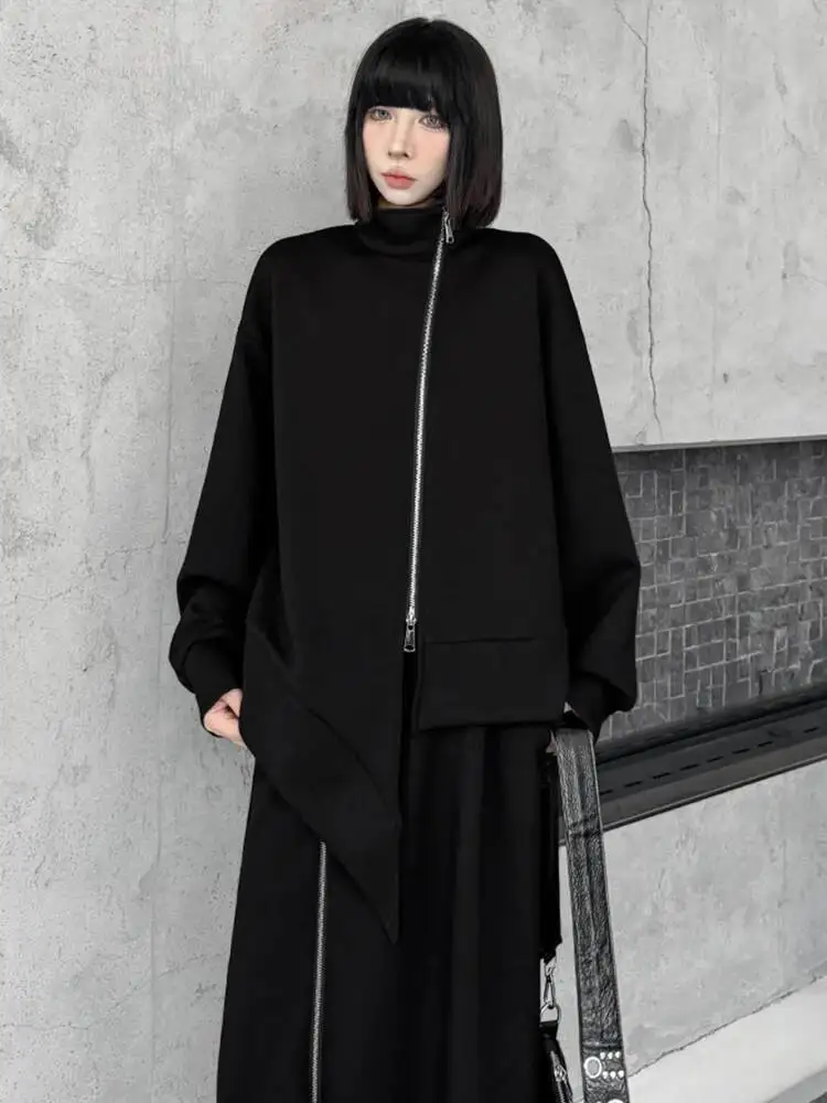 

Sweatshirt Half-body Skirt Zipper Two Pieces Suit New Turtleneck Long Sleeve Women Fashion Spring Autumn 2026 2LMT