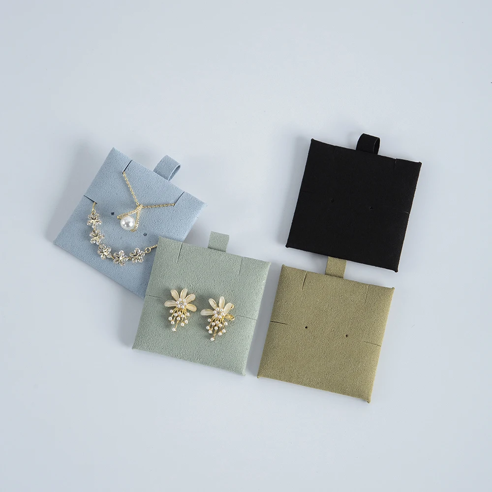 5pcs Microfiber Suede 6x6cm Jewelry Packaging Display Pads Can Personalised Earrings Necklace Bracelets Jewellery Insert Cards