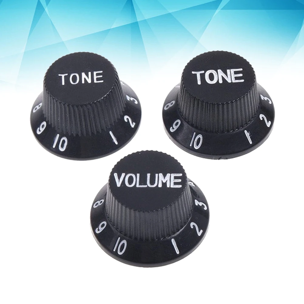 

3 PCS Guitar Volume Tone Control Knobs Replacement Electric Bass Upgrade Premium Plastic Vintage Install