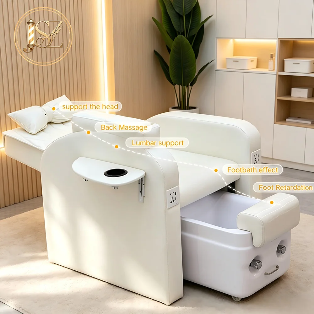 Professional Beauty Salon Electric Foot Bath Massage Chair Reclining Manicure Pedicure Station Furniture