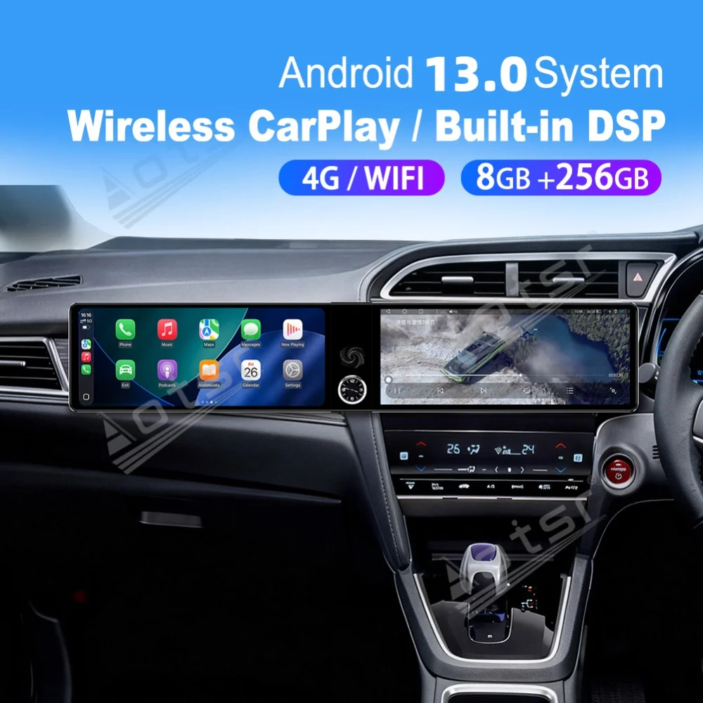 LHD RHD Dual Screen Qualcomm Carplay Android Car Multimedia Automotive For Honda Shuttle 2015~2020 GPS Car Radio Head Unit