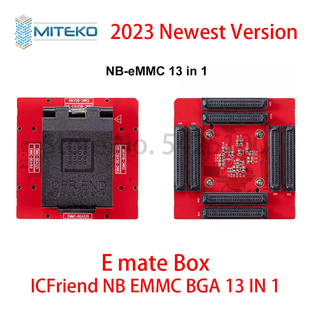 E-mate X EMMC BGA 13 IN 1 Support BGA100/136/168/153/169/162/186/221/529/254 for Easy Jtag UFI Box Riff Tool