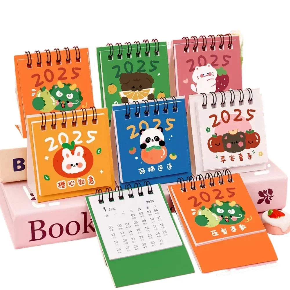 2025 Creative Cute Cartoon Calendar Ins Student Calendar Mini Plan Notepad Desktop Ornament Calendar