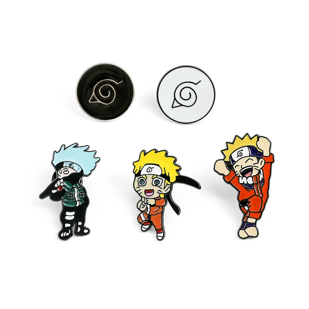 

5 шт. креативная мультяшная брошь, милая Узумаки Наруто, эмалированная булавка, металлический значок, ювелирные изделия, рюкзак, аксессуары для одежды, праздничный подарок