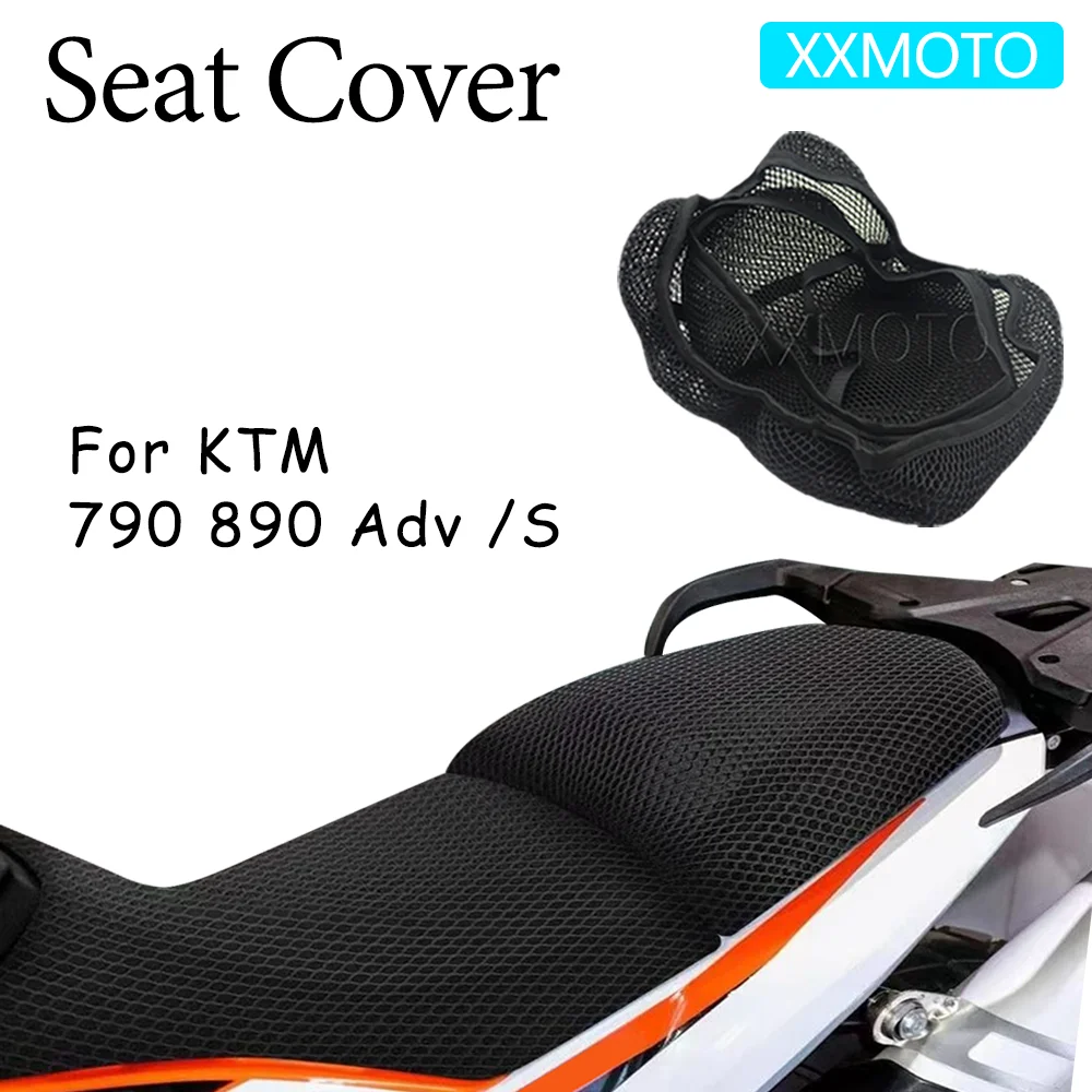 For KTM 790 890 ADV 790 890 Adventure S Motorcycle Seat Cover Heat Insulation Mesh Fabric Breathable Non-Slip Protection Cushion