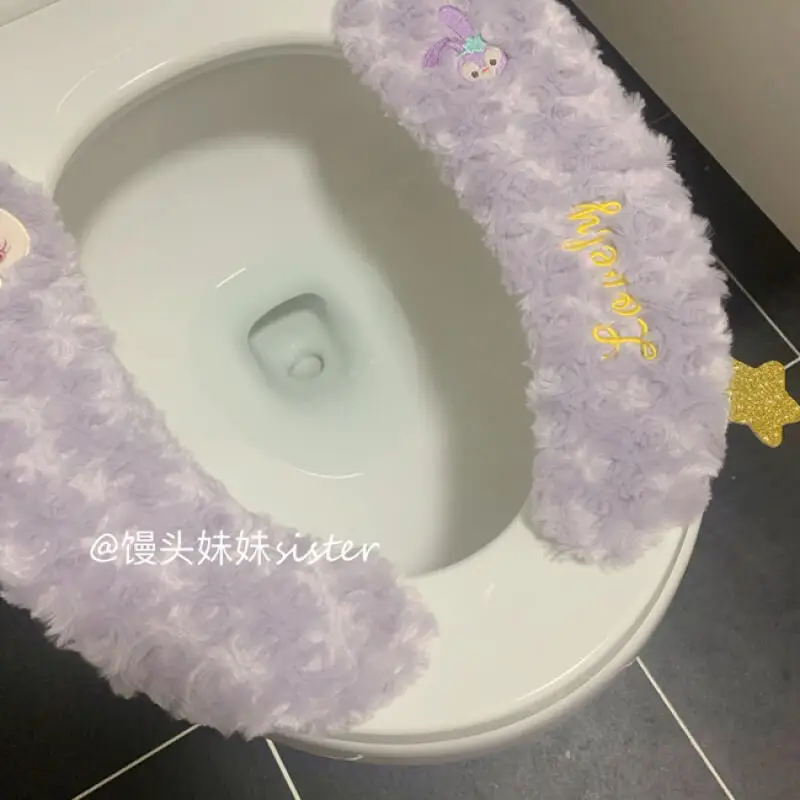Disney Shelliemay Stellalou Zweiteiliges weiches Plüsch-Toilettensitzkissen Winter warm halten Haushaltswaren Toilette Mädchen Festival Geschenk