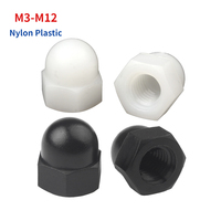M3 M4 M5 M6 M8 M10 M12 Black White Nylon Plastic Hex Hexagon Acorn Cap Decorative Cover Semicircle Dome Nut