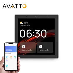 AVATTO Tuya Touch Panel Scene Switch Smart Central Control,Smart Life App Control,Built-in Alexa,Wireless ZigBee Hub Smart Scene