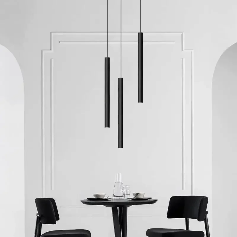 Modern minimalist LED stair chandelier living room bedroom chandelier bar lighting tubular bedroom bedside light fixtures
