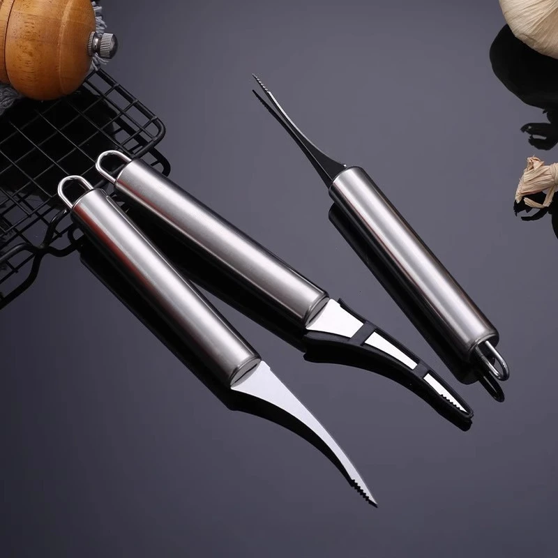 2 in 1 Shrimp Peeling Tool Special Knife for Prawns Deboning Kitchen Multifunctional Tool Back Cutter Vein Remover