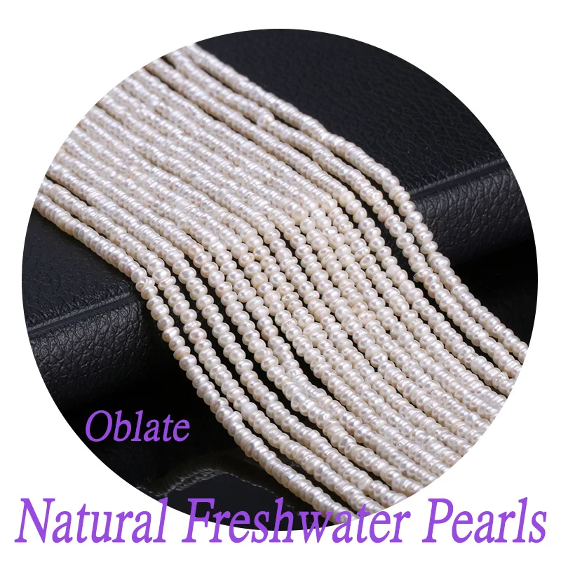 

Natural Freshwater Cultured Pearl Beads Oblate Pearl Bead for Jewelry Making DIY Elegant Necklace Bracelet Accessories 14inch