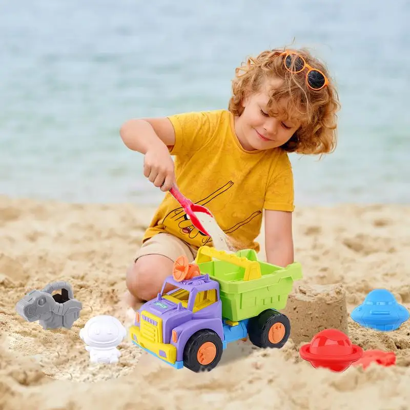 Sandbox Trucks Vehicles Sand Toy Truck Alien astronave Kit di stampi per sabbia a forma di pala per castelli di sabbia e avventure all'aria aperta