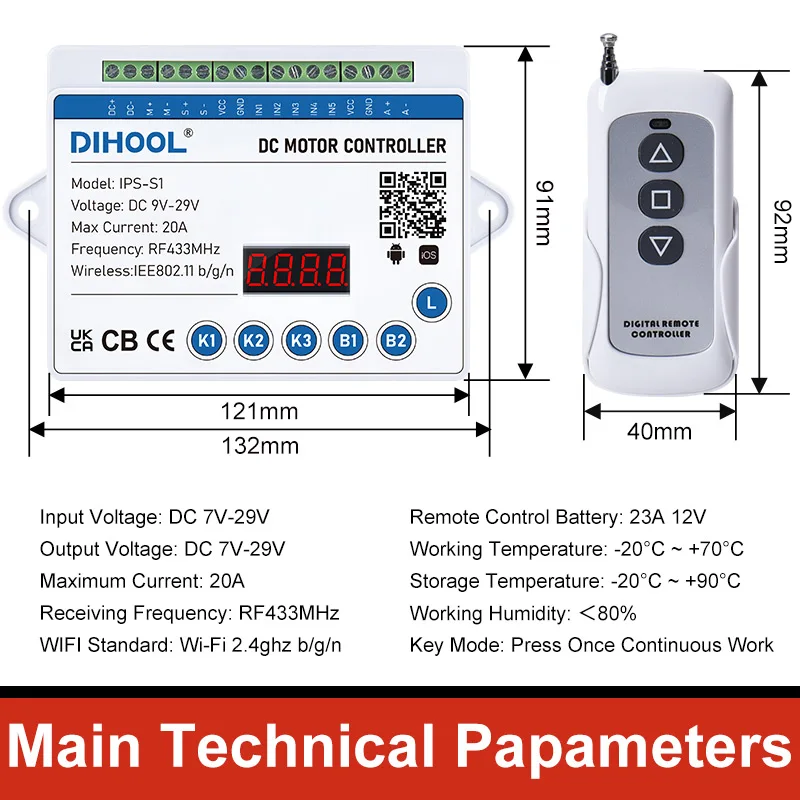 Imagem -03 - Controlador Multifuncional do Atuador Linear do Motor da C.c. Dc12v 24v para a Frente e o Controle Reverso do Wifi App Controle Ewelink