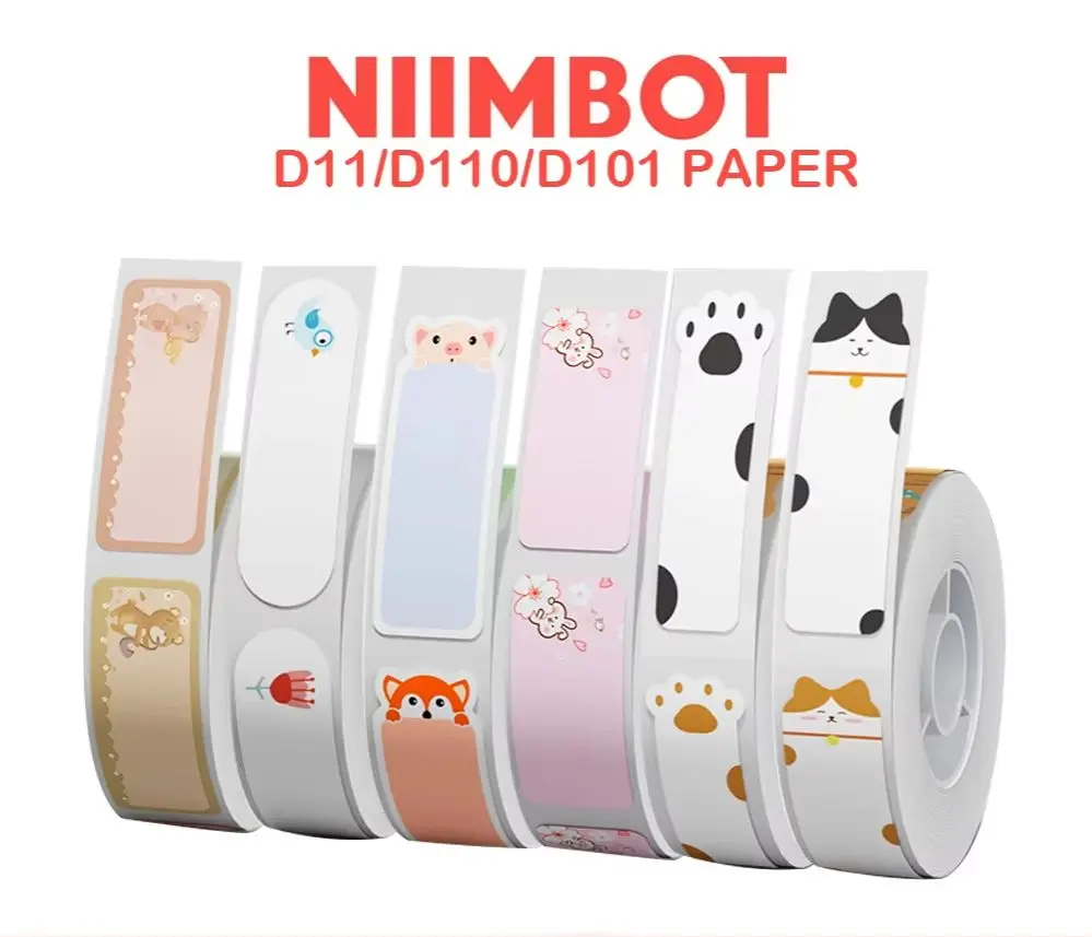NIIMBOT D11/D101/D110  Label Paper Name Sticker Waterproof Classified Storage Color Sticker for Niimbot D110 D11 D101 Printer